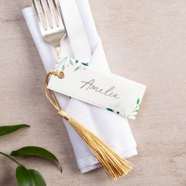 Entwined Leaf Vellum Place Cards