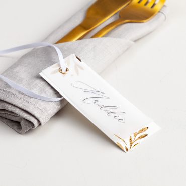 Gold Leaves Foiled Vellum Place Cards