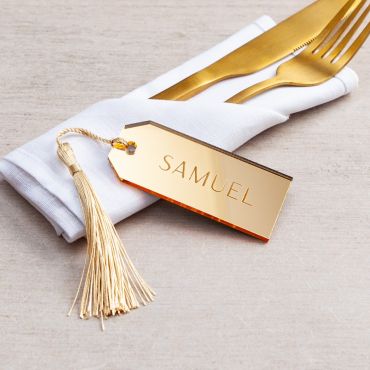 Gold Mirror Acrylic Simple Place Name Tag