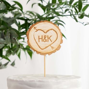 Personalised Tree Slice Wooden Cake Topper