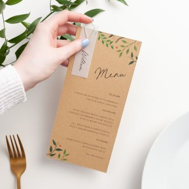 Entwined Leaf Menus with Optional Place Cards