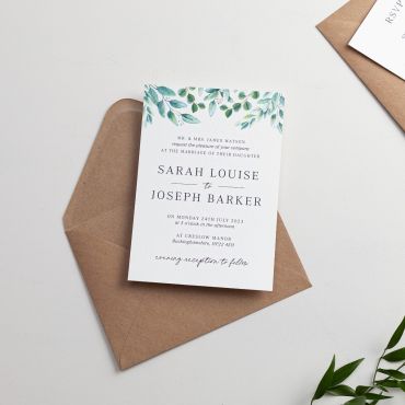 Green Eucalyptus Wedding Invitation Suite - Sample Pack