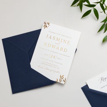 Gold Leaves Wedding Invitation Suite - Sample Pack