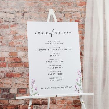 Wildflowers Order of the Day Wedding Sign