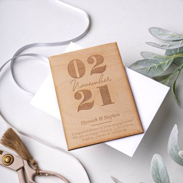 Special Date Engraved Wooden Postcard