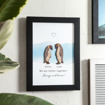Personalised Penguins Couples Print