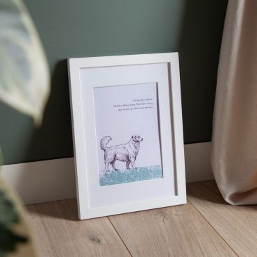 Dog Illustration & Quote Custom Framed Print