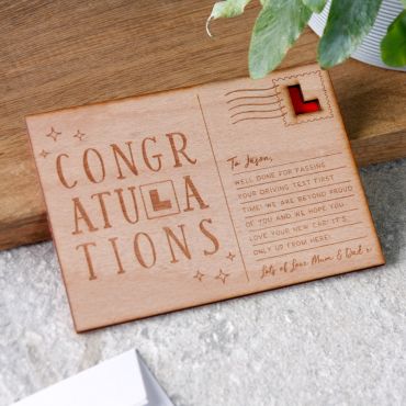 Personalised 'Passed Your Test' Wooden Post Card