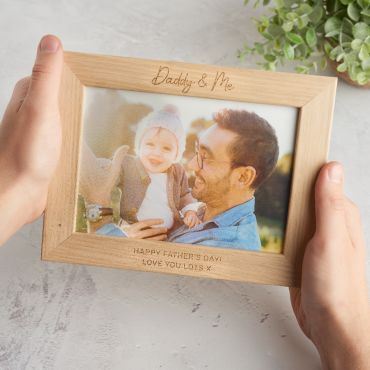 'Daddy & Me' Engraved Oak Photo Frame