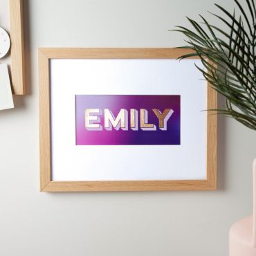 Foiled Name Personalised Framed Print