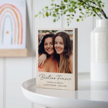 Friends Forever Personalised Wooden Photo Block