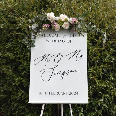 Simple Elegance Personalised Wedding Welcome Sign
