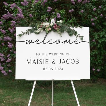 Minimal Script Personalised Wedding Welcome Sign