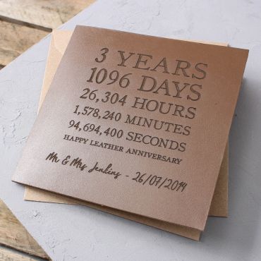 Leather Time Card- Square (3rd Anniversary)