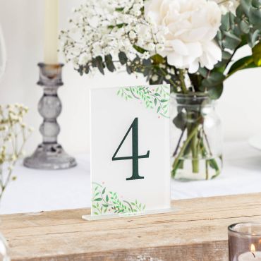 Entwined Leaf Acrylic Table Number Signs