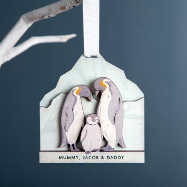 Penguin Family Layered Hanging Decoration
