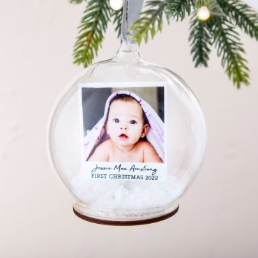 First Christmas Photo Memory Bauble