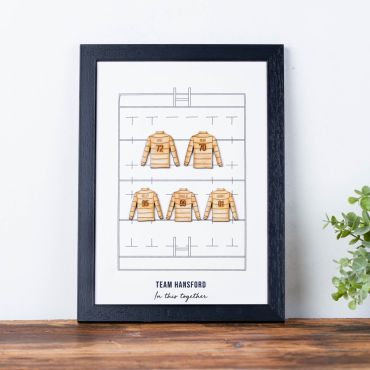 Personalised Family Rugby Squad Print