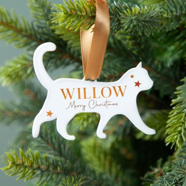 Personalised Cat Silhouette Christmas Decoration