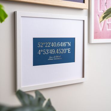 Foiled Special Location Coordinates Framed Print