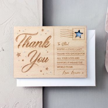 Personalised 'Thank You' Wooden Post Card
