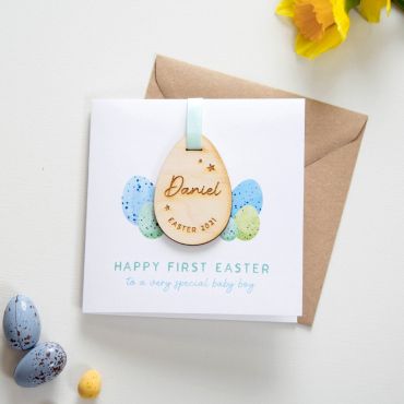 Wooden Easter Egg Keepsake Card