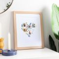 Heart-Shaped Floral Photo Collage Print