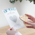Blue Eucalyptus Heart-Shaped Magnet Save the Date