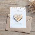 Gold Leaves Heart-Shaped Magnet Foiled Save the Date