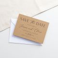 White Printed Simple Elegance Save the Date Card