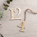 Wooden Number Hanging Tags