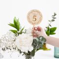 Simple Elegance Engraved Wreath Round Table Number Signs
