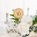 Simple Elegance Engraved Wreath Round Table Number Signs