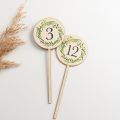 Entwined Leaf Round Table Number Signs