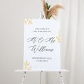Gold Leaves Personalised Wedding Welcome Sign