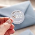 Initials and Details Foiled Wedding Stickers