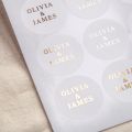 Minimal Names Foiled Wedding Stickers