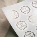 Names and Wreath Foiled Wedding Stickers