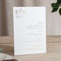 Floral Line Drawing Small Foiled Wedding Menu Signs