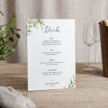 Olive Small Printed Wedding Menu Signs