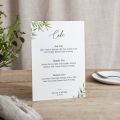 Olive Small Printed Wedding Menu Signs