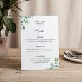Watercolour Eucalyptus Small Printed Wedding Menu Signs