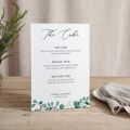 Blue Eucalyptus Small Printed Wedding Menu Signs