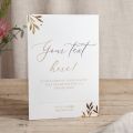 Gold Leaves Small Custom Foiled Wedding Sign