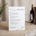 Minimal Script Small Printed Wedding Menu Signs