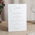 Scattered Hearts Small Foiled Wedding Menu Signs