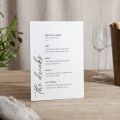 Simple Elegance Small Printed Wedding Menu Signs