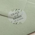 Olive Names & Date Printed Wedding Stickers