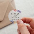 Pressed Floral Names & Date Printed Wedding Stickers