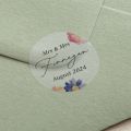 Pressed Floral Custom Text Printed Wedding Stickers